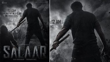 Salaar: Prabhas Unveils New Poster, Teaser To Be Out on July 6! (View Pic)