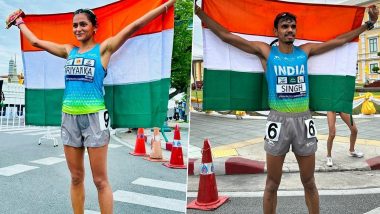 Priyanka Goswami, Vikash Singh Win Silver and Bronze Medals in Women's and Men's 20km Race Walk Events at Asian Athletics Championships 2023