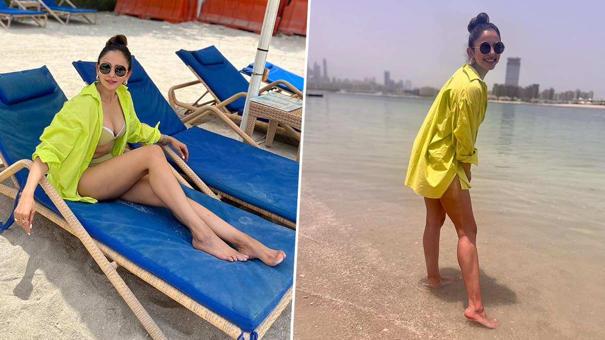 Rakul Preet Singh Is a Treat to Soar Eyes As She Chills in Green Bikini and Matching Long Shirt, Actress Shares Pics on Insta! | 👗 LatestLY