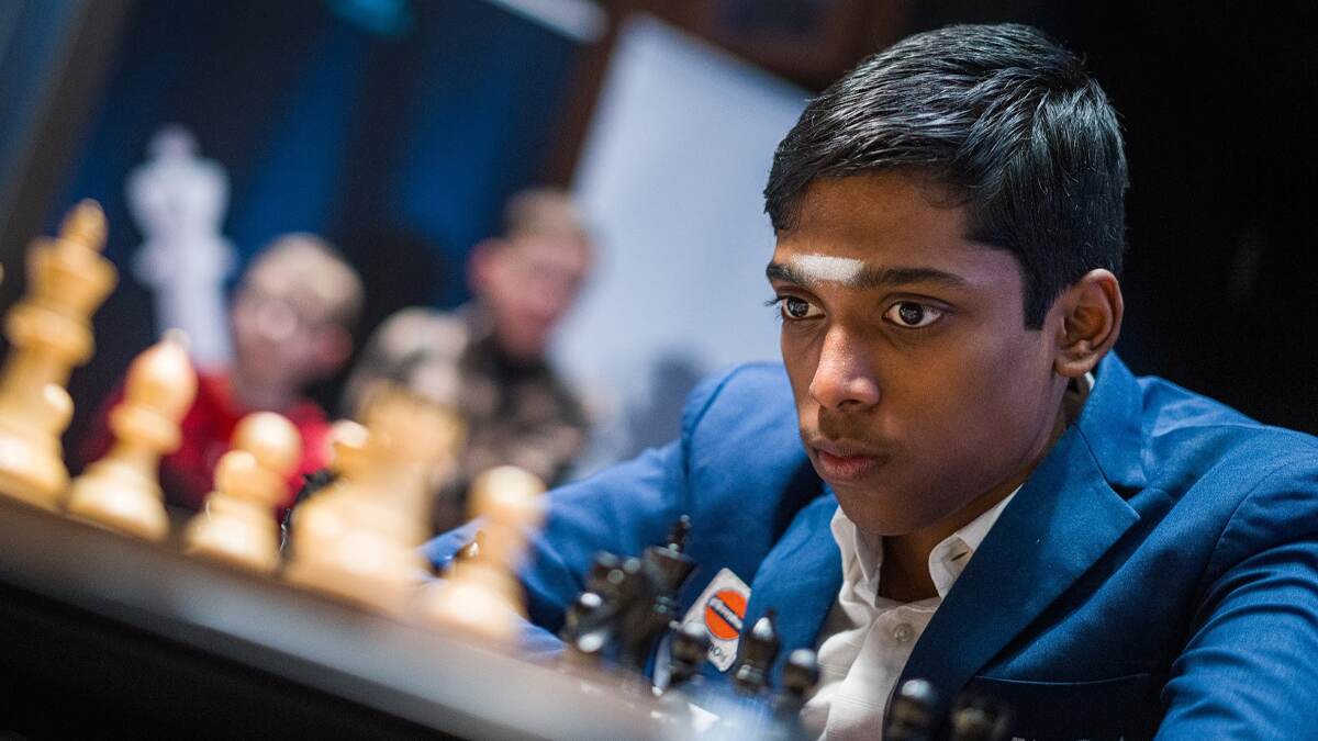 Kolkata, India. 06th Sep, 2023. Indian International chess player  Rameshbabu Praggnanandhaa seen playing in the fifth edition of the Tata  Steel Chess India tournament 2023 at Bhasa Bhavan. (Photo by Dipayan  Bose/SOPA