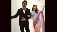 Rocky Aur Rani Kii Prem Kahaani: Alia Bhatt Slays in Ombre Saree and Ranveer Singh Serves a Dapper Look During Film&rsquo;s Promotions in Delhi (View Pics)