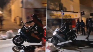 France Riots Video: Rioters Loot Motorcycle Shop, Ride Bikes on Streets of Lyon, Viral Clip Surfaces