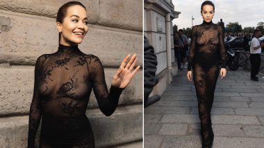 Rita Ora Goes Braless in a See- Through Black Netted Lace Gown, 'For You' Singer Shares Pics on Insta!