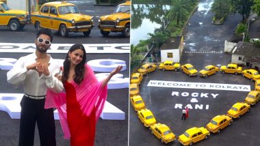 Rocky Aur Rani Kii Prem Kahaani: Ranveer Singh-Alia Bhatt’s Film Promotion in Kolkata Is All About Yellow Taxi and Love! (Watch Video)