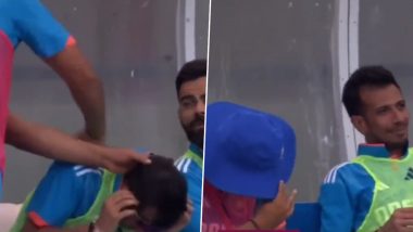Rohit Sharma Beats Yuzvendra Chahal All in Fun As Virat Kohli, Jaydev Unadkat Enjoy During IND vs WI 2nd ODI 2023 (Watch Video)