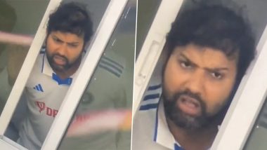 ‘Weekend Khtam Hogya???’ Curious Rohit Sharma Peeping Out of Dressing Room Window Is All of Us on Monday! Fans React to Viral Video