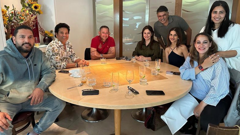 'Friendship and Food' Sachin Tendulkar Has Lunch With Yuvraj Singh and Ajit Agarkar in London, Shares Picture on Instagram (See Post)