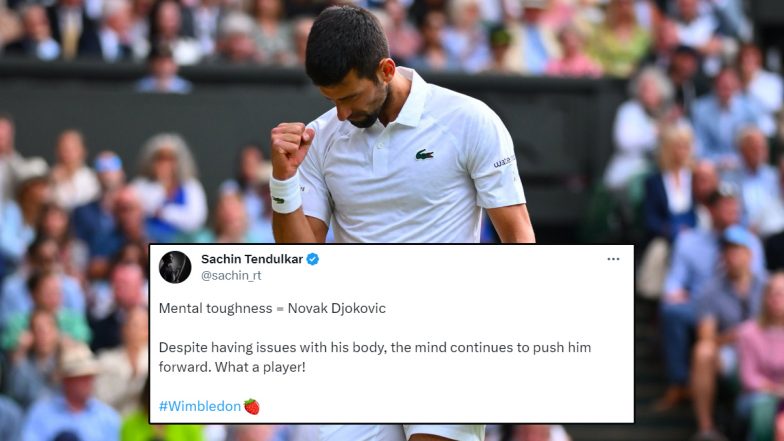 ‘Mental Toughness = Novak Djokovic’ Sachin Tendulkar Laud’s Serbian’s Performance in Wimbledon 2023 Final Despite Having ‘Issues With His Body'