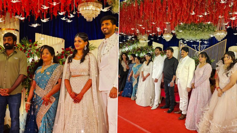 Sadhana–Vishnu Raj Tie the Knot; Vijay Sethupathi and Shankar Shanmugham Clicked at Late Cinematographer KV Anand’s Daughter’s Wedding Ceremony (View Pics)