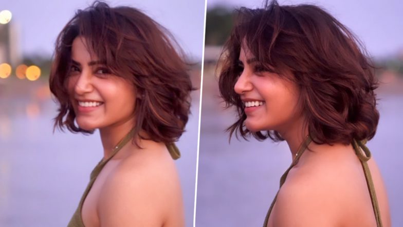 Samantha Ruth Prabhu Looks Cute in Short Hair and Halter Neck Top, Hansika Motwani Reacts (Watch Video)