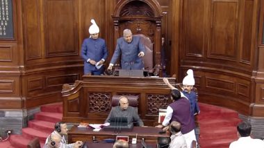 Sanjay Singh Suspended from Rajya Sabha: Chairman Jagadeep Dhankhar Suspends AAP MP for Remainder of Monsoon Session of Parliament (Watch Video)