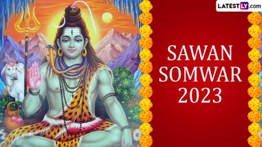 Sawan Somwar Vrat 2023 Images & HD Wallpapers for Free Download Online: Wish Happy Shravan Somvar With WhatsApp Stickers, Greetings and SMS to Family