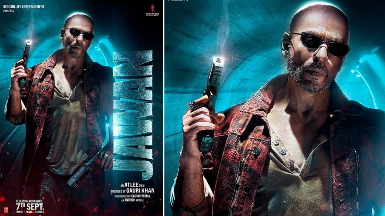 Jawan: A ‘Bald’ Shah Rukh Khan Looks Badass and Menacing in This New Poster From Atlee’s Film (View Pic)