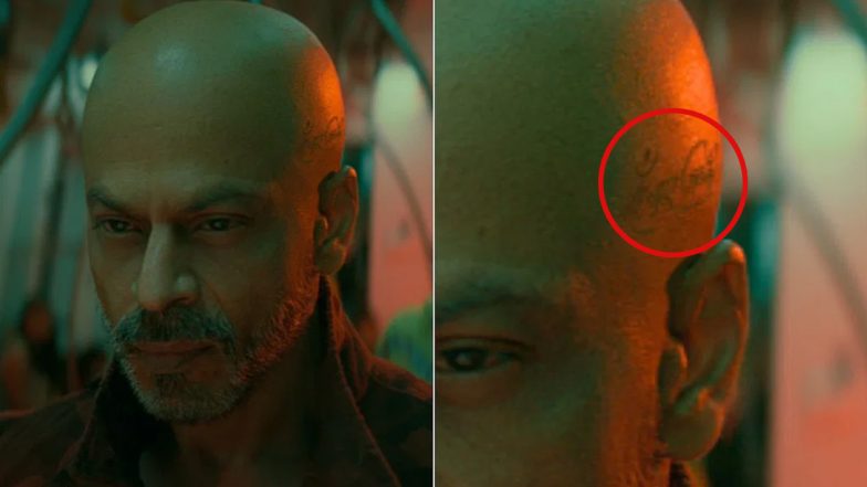 Jawan Prevue: Mystery of Shah Rukh Khan's Bald Tattoo Solved in This BTS Still (View Viral Pic)