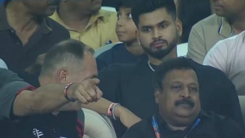 Shreyas Iyer Attends India vs Lebanon SAFF 2023 Championship Semifinal at Sree Kanteerava Stadium, Picture Goes Viral