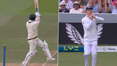 Steve Smith Wicket Video: Watch Josh Tongue Dismiss Australia’s Star Batter on Day 4 of Ashes 2023 Second Test