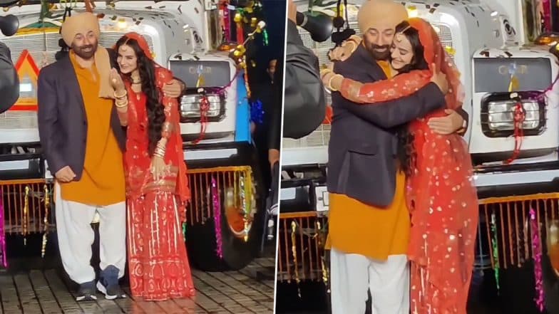 Gadar 2: Sunny Deol and Ameesha Patel Share a Warm Hug at Their Film’s Trailer Launch Event (Watch Video)