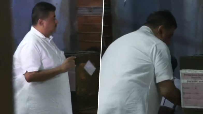 West Bengal Panchayat Elections 2023 Polling: BJP Leader Suvendu Adhikari Cast His Vote for Panchayat Polls in Nandigram (Watch Video)