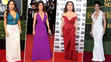 Salma Hayek's Plunging Neckline Dresses That Are Too Hot To Handle!