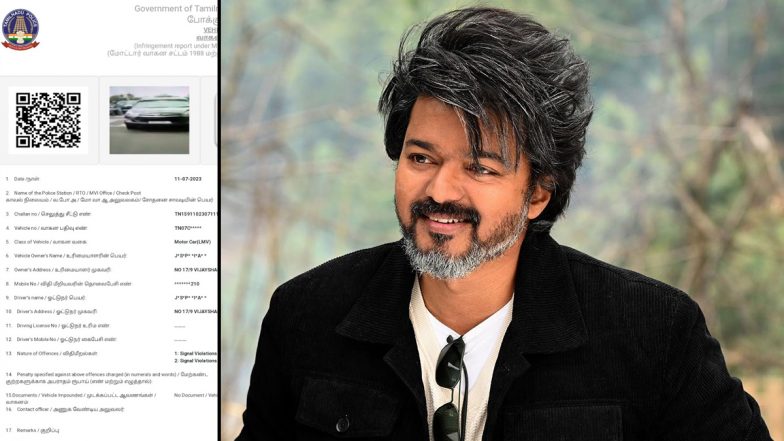 Thalapathy Vijay Violates Traffic Rules, Gets Fined Rs 500 (View Challan Pic)