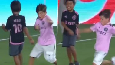 Messi Magic! Lionel Messi’s Son Thiago Shows His Skills With the Football After Father's Impressive Display in Inter Miami vs Atlanta United Leagues Cup 2023 Match (Watch Video)