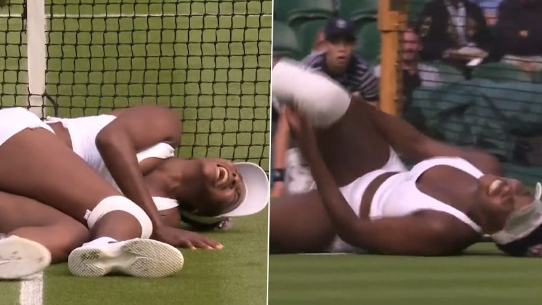 Venus Williams Painfully Screams Following Knee Injury After Slipping on Grass During Wimbledon 2023 First Round Match Against Elina Svitolina (Watch Video)