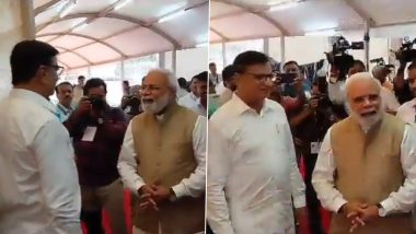 PM Narendra Modi Look Alike in Maharashtra Assembly Video: Vikas Mahante, Prime Minister Modi's Doppelganger Visits Vidhan Bhavan During Monsoon Session, Shakes Hands With Leaders