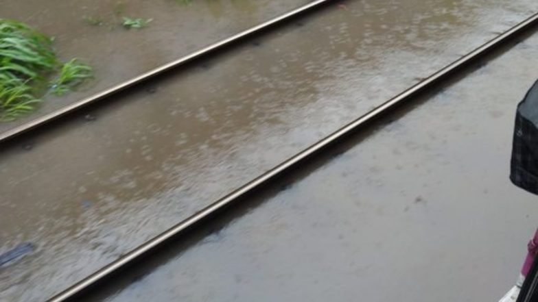 Mumbai Local Train Update: Services Between Badlapur and Ambarnath Section Stopped Due to Waterlogging on Tracks After Heavy Rainfall (Watch Video)