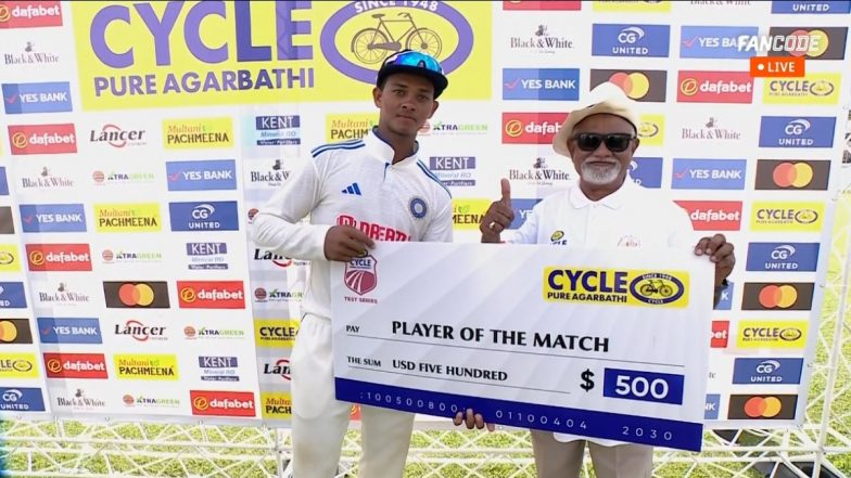 Yashasvi Jaiswal Wins Man of the Match Award on Debut in IND vs WI 1st Test 2023