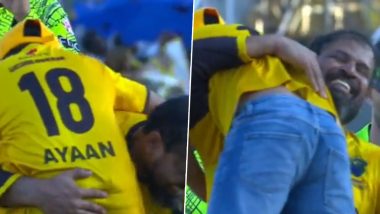 Yusuf Pathan Hugs His Son After Striking A Match-Winning Knock During Joburg Buffaloes and Durban Qalandars Zim Afro T10 League 2023 Clash (Watch Video)