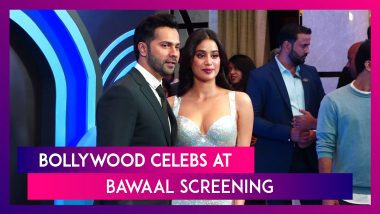 Bawaal Stars Varun Dhawan & Janhvi Kapoor Attend Their Upcoming Prime Video Film’s Screening In Style