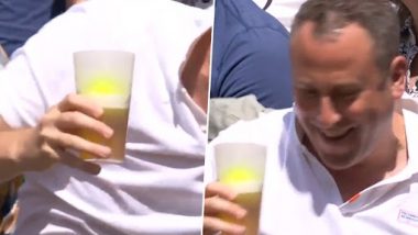 Wimbledon 2023: Jiri Lehecka’s Return Shot Lands in Fan’s Beer Glass (Watch Video)