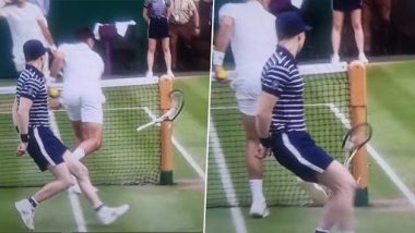 Novak Djokovic Angrily Smashes Racquet Against Net Pole During Wimbledon 2023 Men's Singles Final vs Carlos Alcaraz, Video Goes Viral
