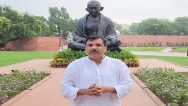 Sanjay Singh Protest: Suspended AAP MP Continues Sit-In Outside Parliament, Says 'PM Narendra Modi Hungry for Power’ (Watch Video)