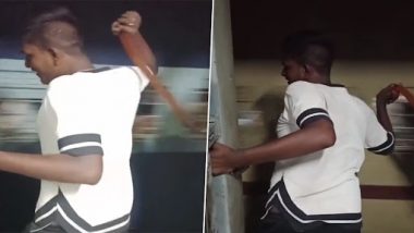 Bihar Shocker: Man Stands at Door of Moving Train, Hits Passengers of Another Train With Belt in Chapra, Video Surfaces