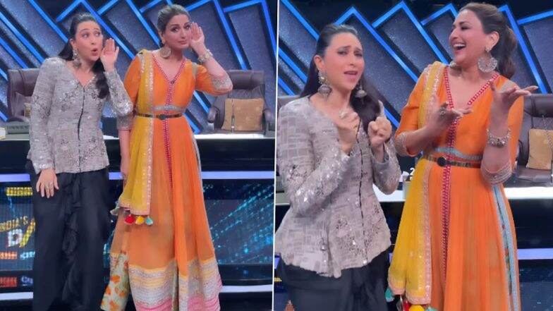 India's Best Dancer Season 3: Karisma Kapoor Dances with Sonali Bendre on 'Mhare Hiwde Mein Nache Mor' (Watch Video)