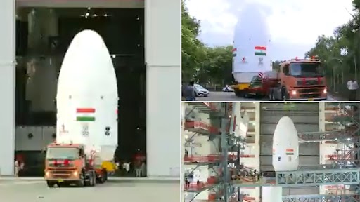 Chandrayaan-3 Launch Update: Encapsulated Assembly Containing Chandrayaan-3 Mated With LVM3 at Satish Dhawan Space Centre in Sriharikota (Watch Video)