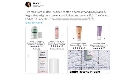 Sanfe Founders Face Backlash Over Lightening Creams and Lotions Made for Women's Nipples, Vagina and Bum