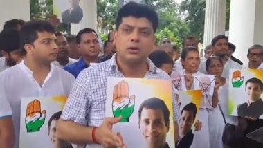 Defamation Case: Goa Congress Stages Protest Against Gujarat High Court’s Refusal To Stay Rahul Gandhi’s Conviction (Watch Video)