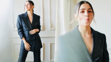 Alia Bhatt Rocks Boss Lady Look in Black and White Oversized Pant Suit, The Heart Of Stone Actress Is A Pure Stunner (View Pics)