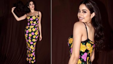 Janhvi Kapoor Stuns in Floral Bodycon Dress, Bawaal Actress Is All Things Glitter and Glamour! (View Pics)