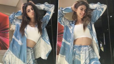 Mouni Roy Looks Effortlessly Chic In Blue and White Printed Co-Ord Set (View Pics)