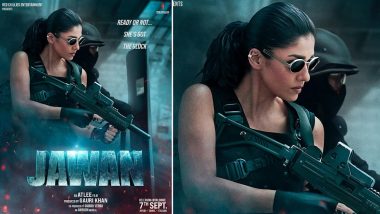 Jawan: Shah Rukh Khan Unveils Action-Packed Poster of Nayanthara from Atlee's Highly Anticipated Movie (View Pic)