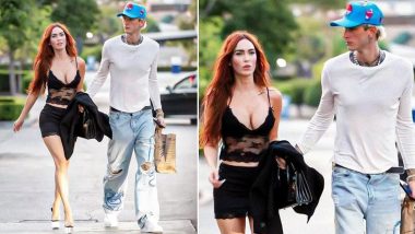 Megan Fox Turns Heads in Sheer Tank Top and Mini Skirt During Outing with Fiance Machine Gun Kelly (View Pic)