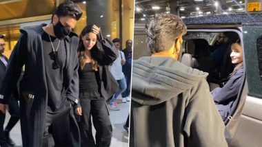 RRKPK Stars Alia Bhatt and Ranveer Singh Twin in Black Comfy and Stylish Outfits at Airport