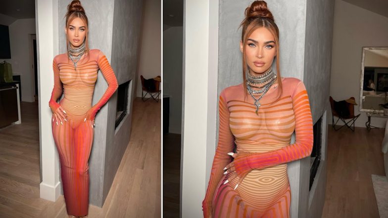 Hot! Megan Fox's Latest Sultry Look in Completely See-Through Orange Dress with Pasties Is Setting the Internet on Fire (View Pics)