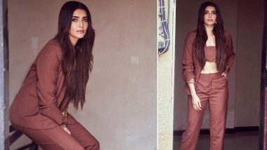Karishma Tanna Exudes Boss Lady Vibes in Stunning Burgundy Co-ord Pant Suit! (View Pics)