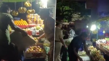 Uttar Pradesh Policeman Hurls Abuses, Vandalises Fruit Vendors' Shops in Kaushambi, Police Initiate Action After Video Goes Viral