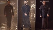 Ranbir Kapoor Exudes Punjabi Munda Vibes in Blue Fusion Outfit at Kunal Rawal&rsquo;s Show During ICW 2023 (Watch Video)