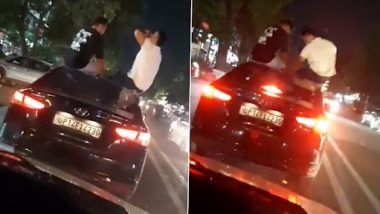 Ghaziabad: Video of Men Sitting on Car Roof, Consuming Drinks and Waving at Onlookers Goes Viral, Three Accused Arrested